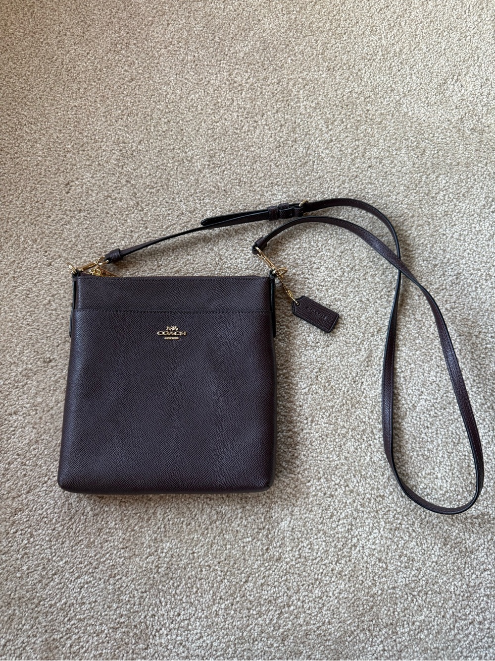 NEW Dark Brown COACH Kitt Leather Crossbody - Picture 2 of 5